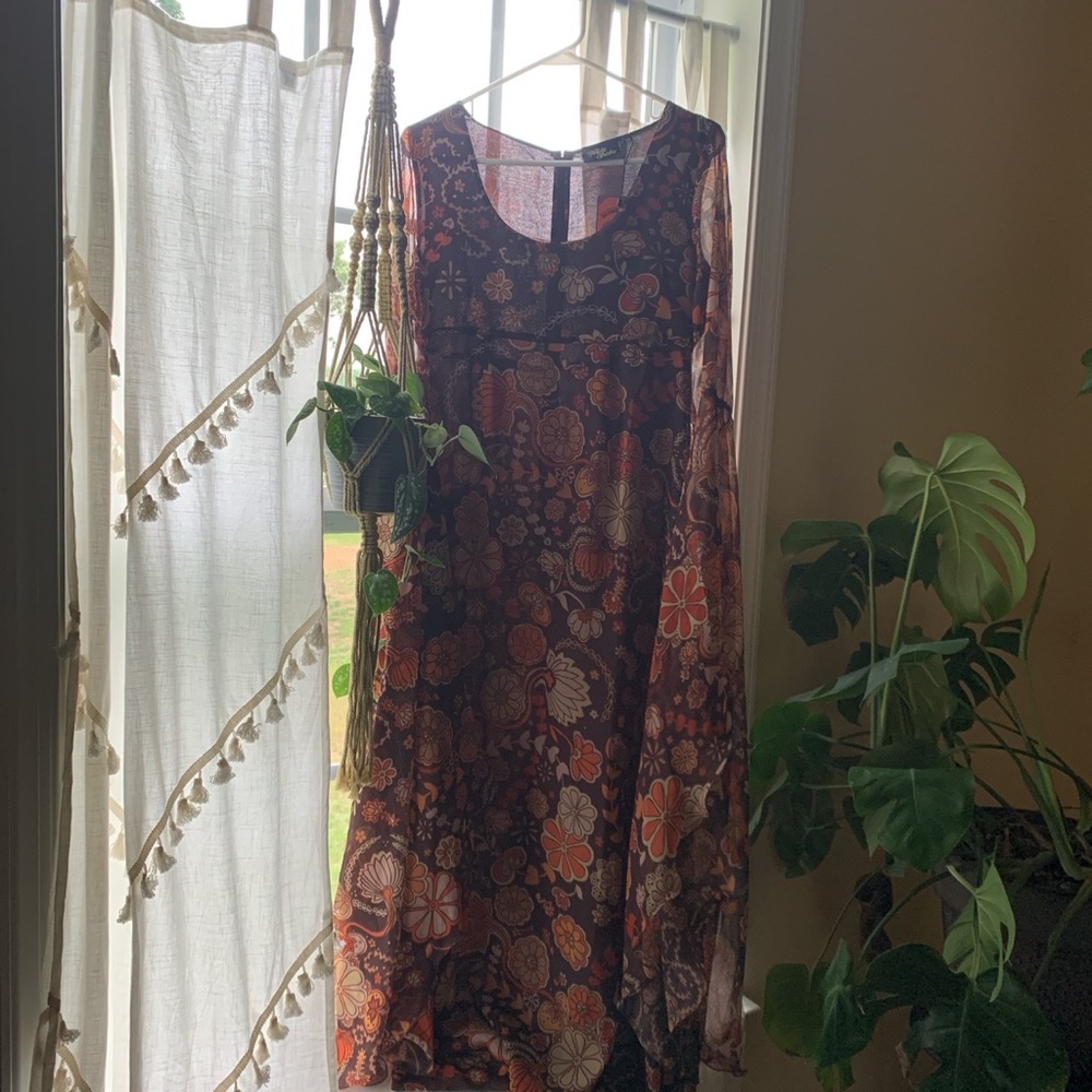 The Hippie Shake “Kiss The Sky” Brown Maxi Dress